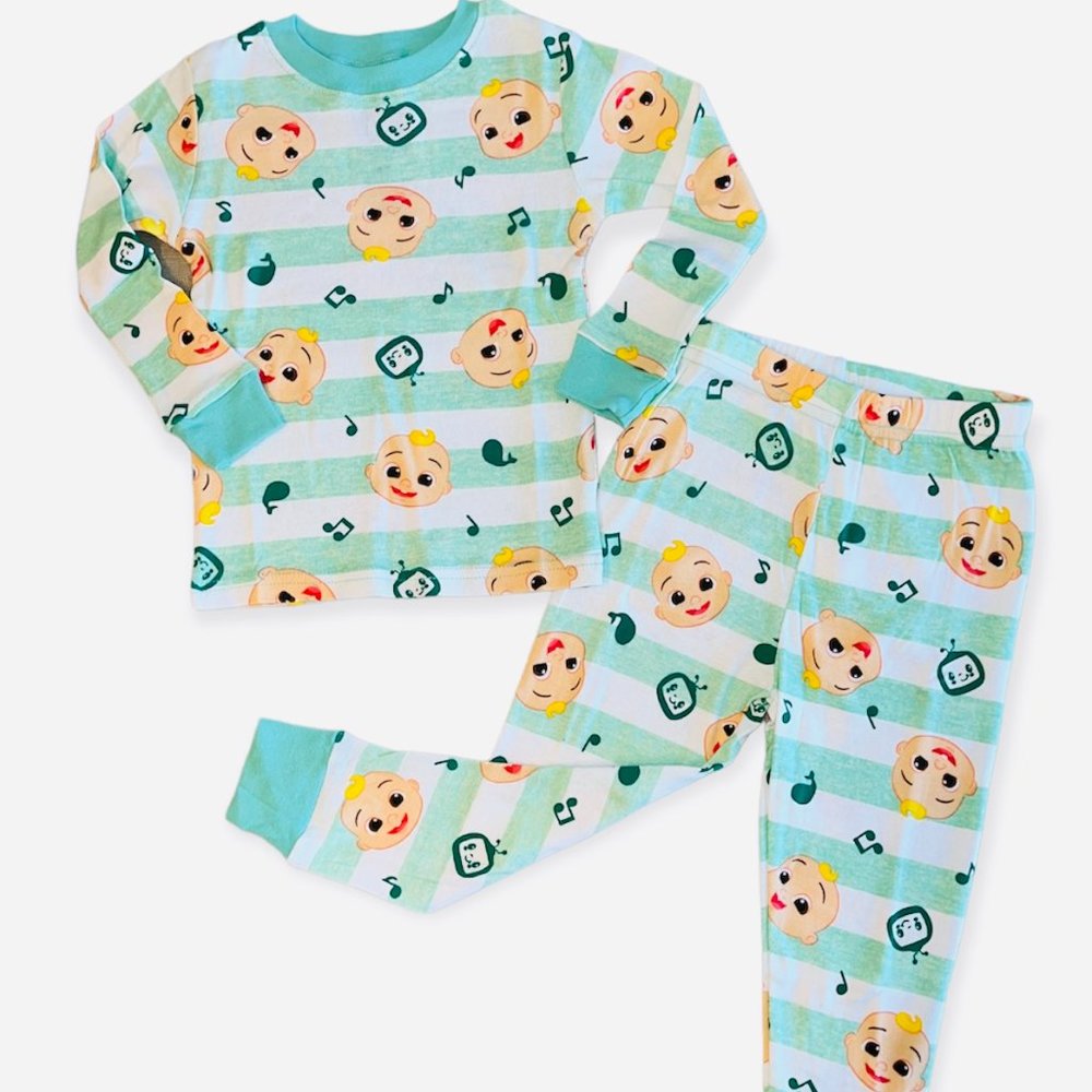 Cocomelon Toddler's Pajamas 2 Piece Set Green Striped JJ Youtube Star Children's